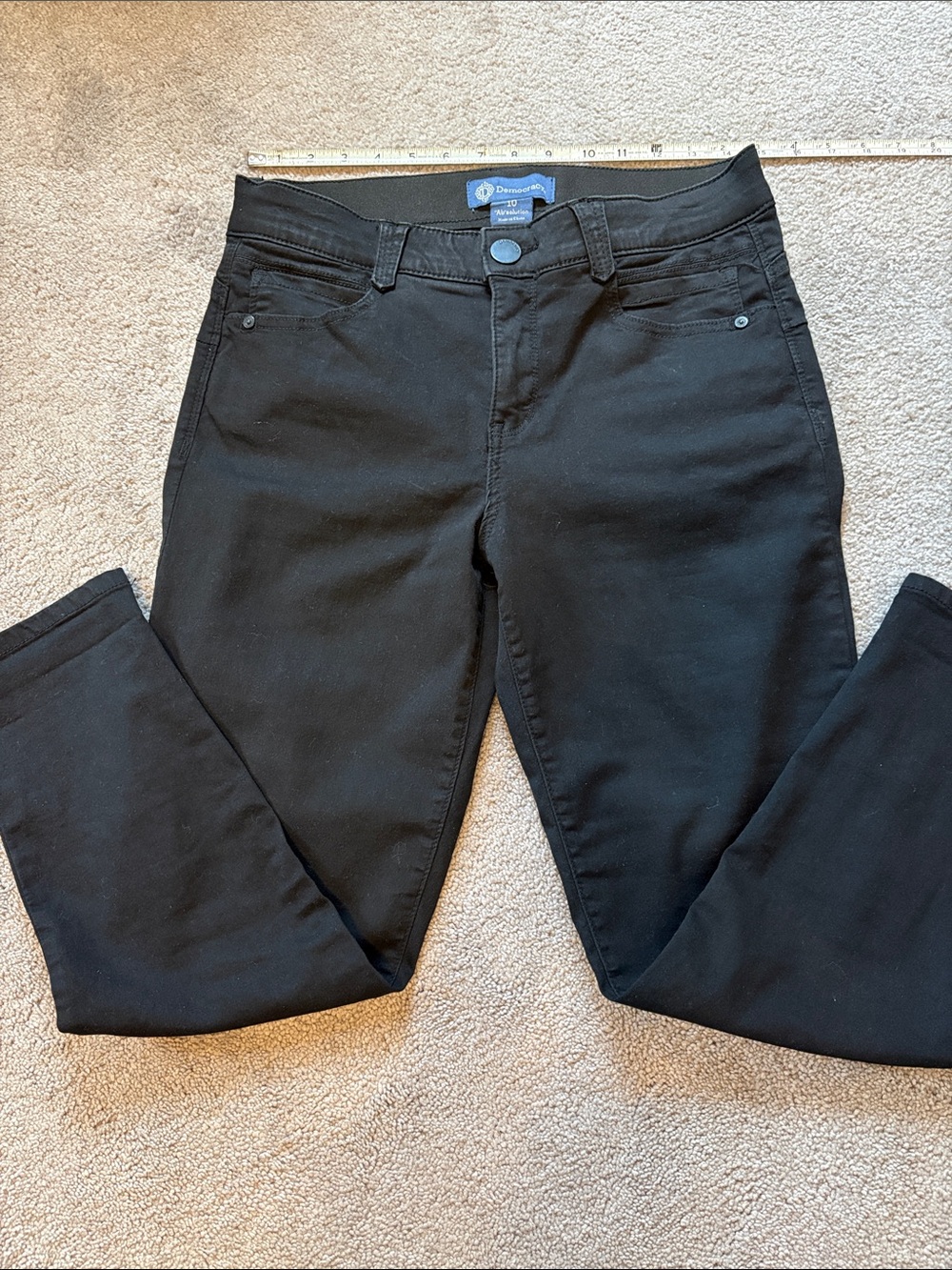 Democracy Black High-Rise jeans/capris, depending on your height — Slim fit.